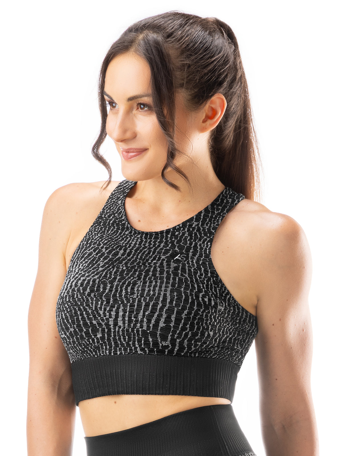 Top sportivo Croco black/silver