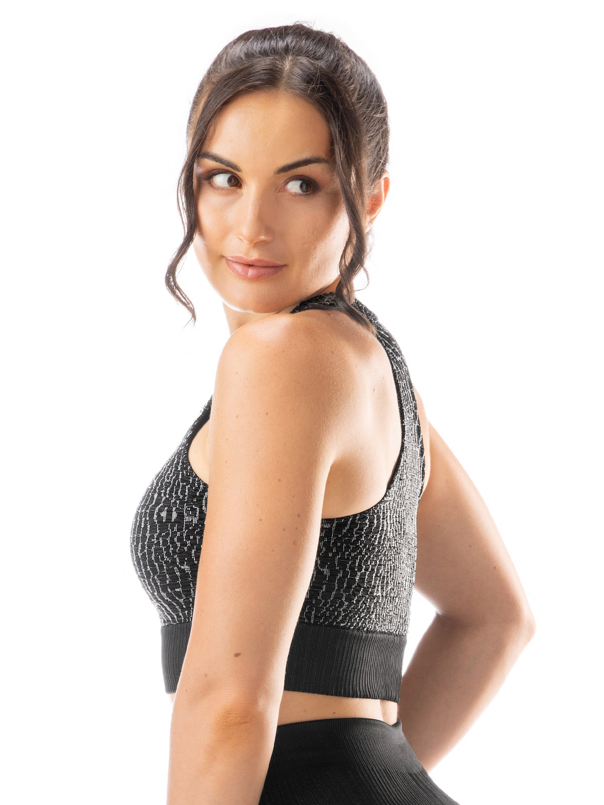 Top sportivo Croco black/silver