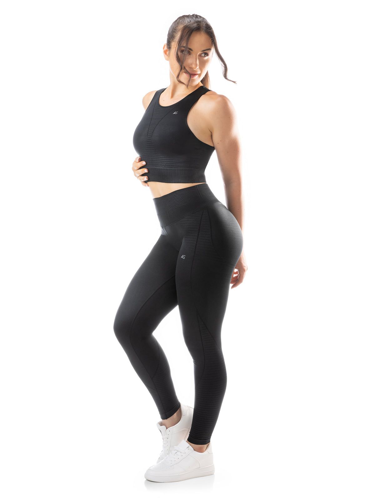 Leggings effetto pelle - pancia piatta e scrunch