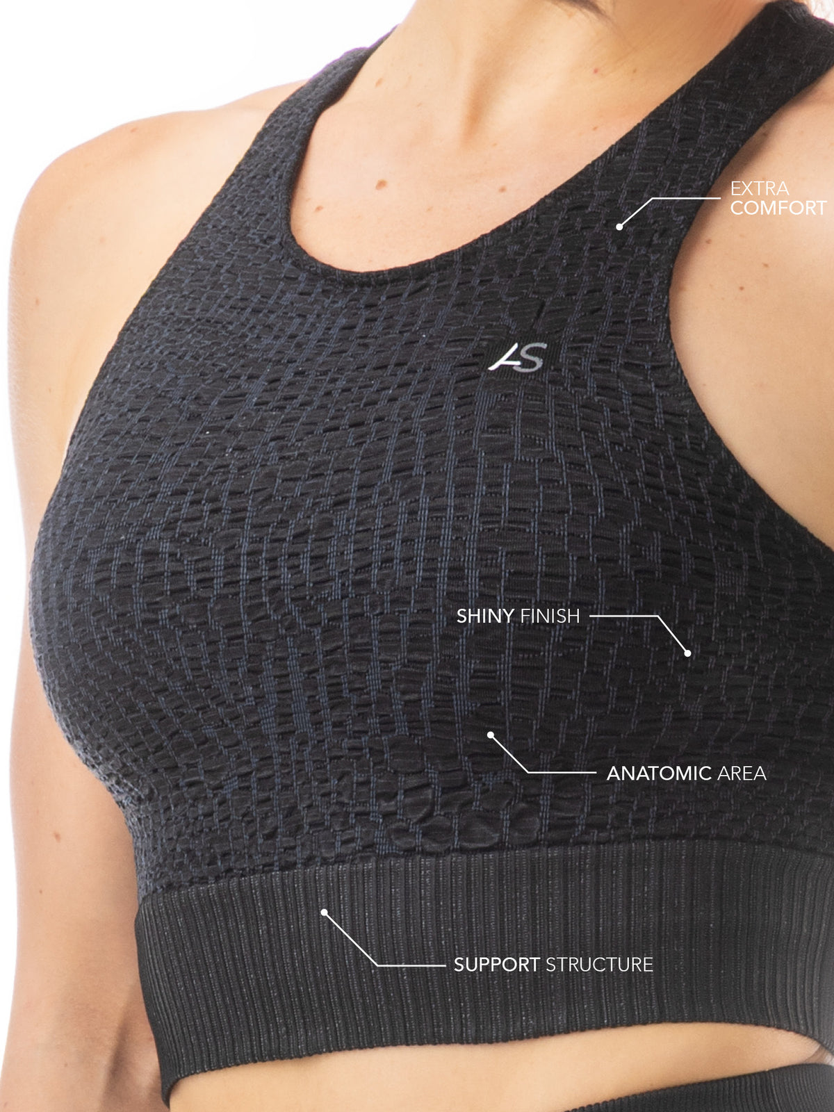 Top sportivo Croco black/dark grey