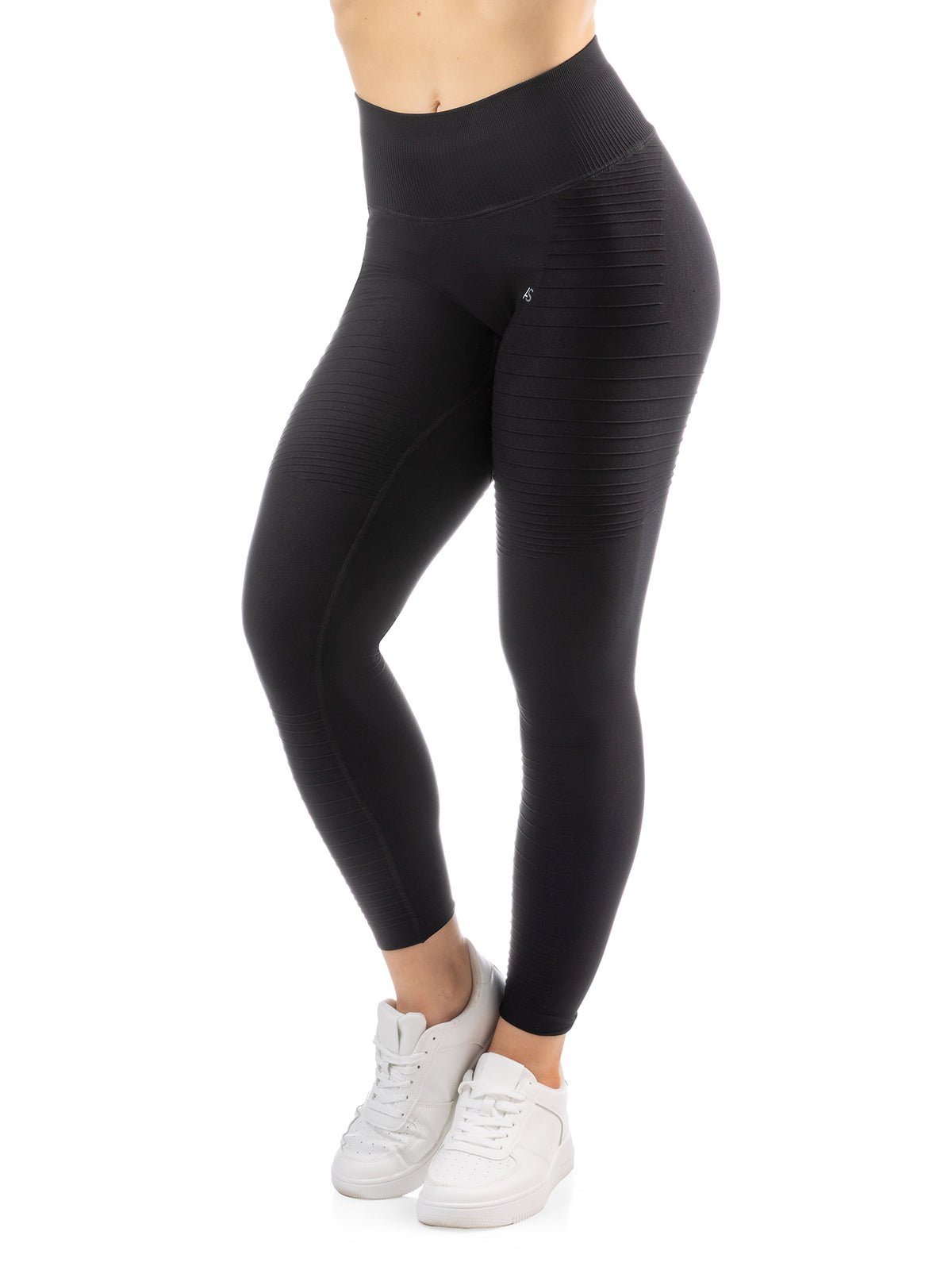 Leggings extra-comfort con inserti a costine vita alta