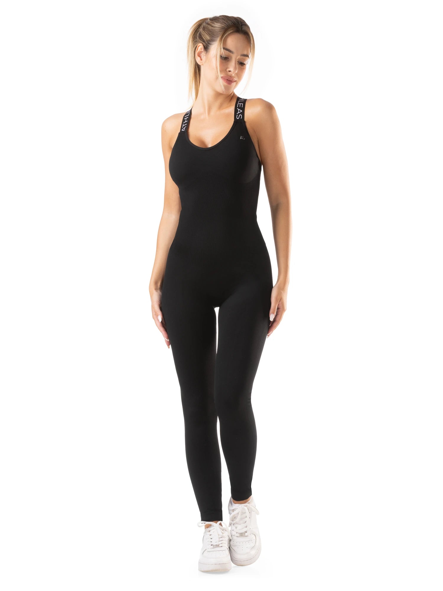 Jumpsuit modellante con incrocio sulla schiena