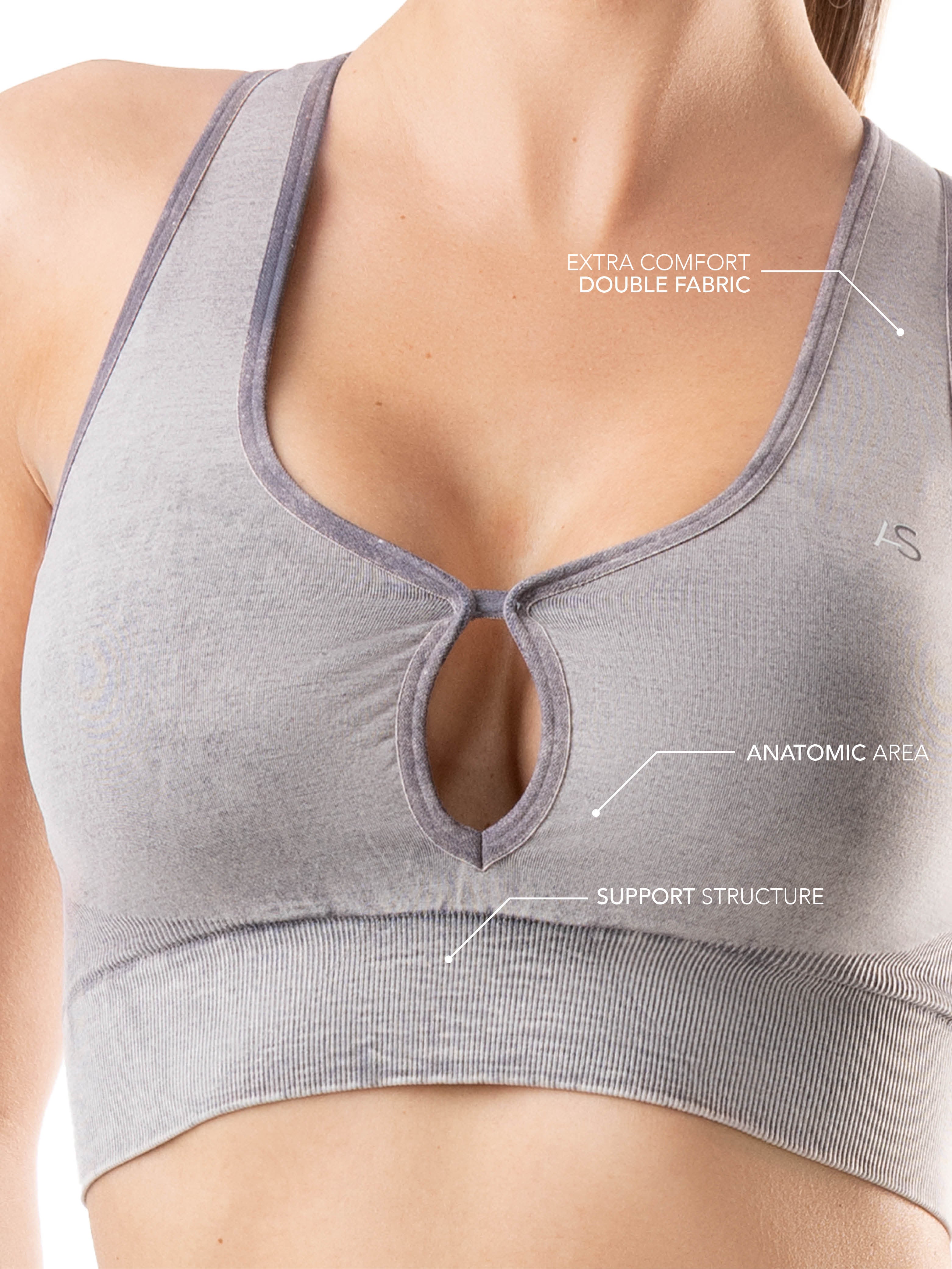 Top sportivo con scollo a goccia