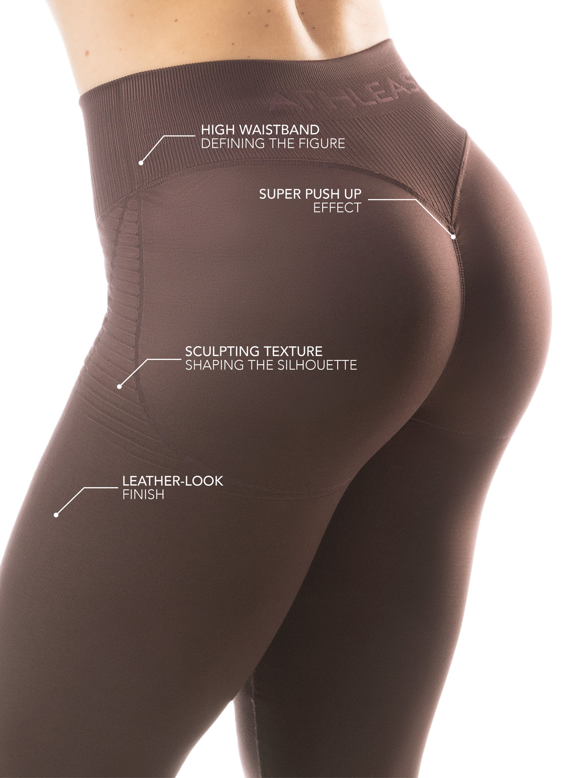 Leggings effetto pelle - pancia piatta e scrunch